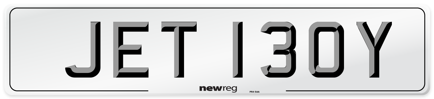 JET 130Y Number Plate from New Reg